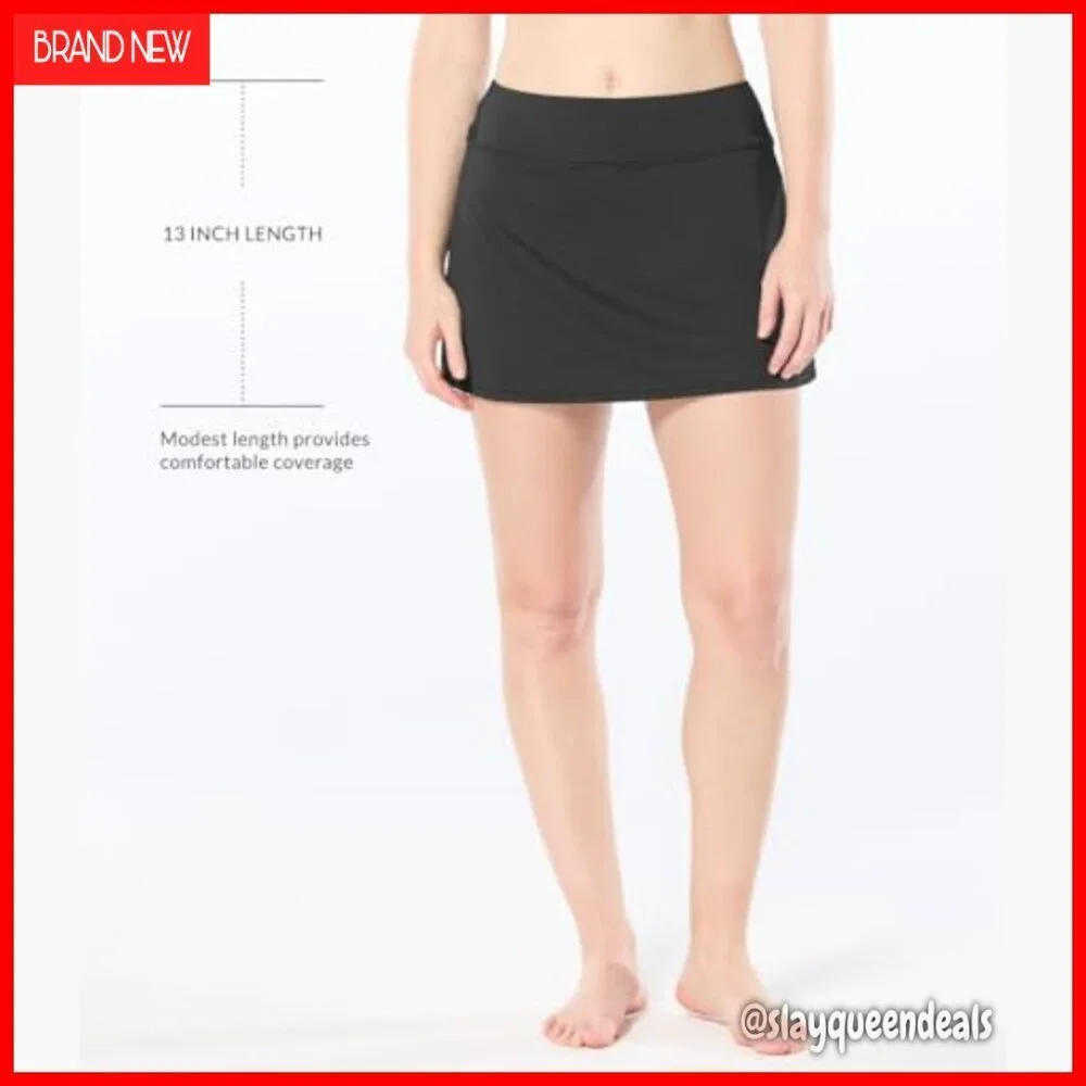 UPF50 Swim Skort for Women, Multi-Sport Skirt with Zippered Pocket